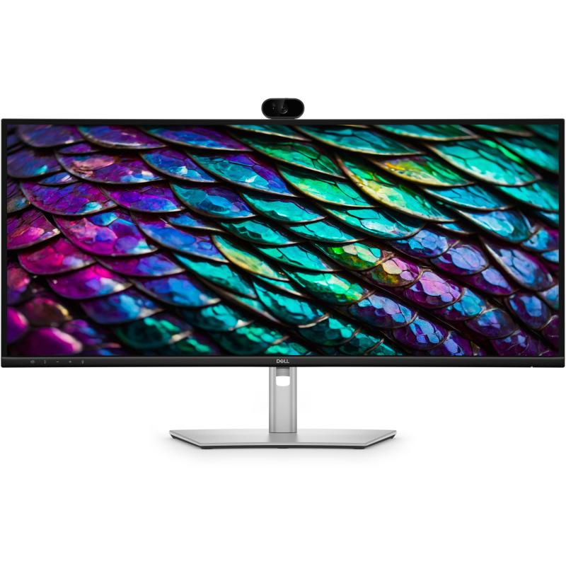 Dell monitor curvo 34 pollici P3426WEB WQHD 3440x1440 webcam 4MP hub USB-C 90W altoparlanti IPS 100Hz nero