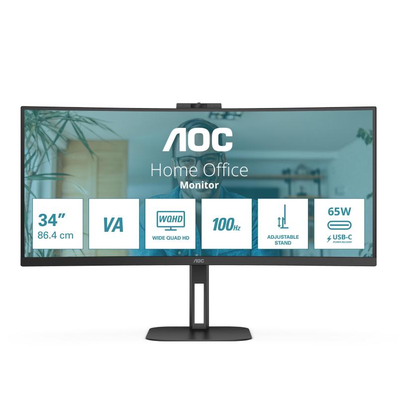 Aoc CU34V5CW Monitor PC 34" Quad HD VA 100 Hz (Nero)