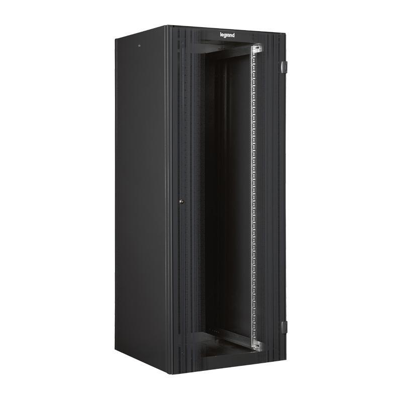 Armadio rack da pavimento legrand 33u 1626x800x800 porta in vetro 2 montanti anteriori ral 7016