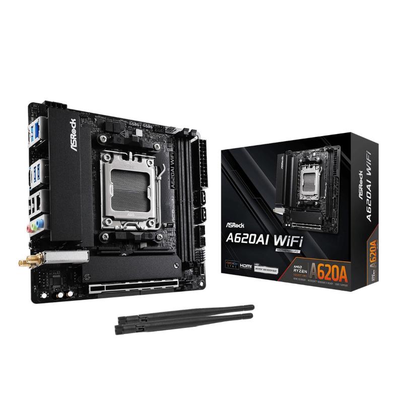Asrock a620ai wifi, amd, sockel am5, amd ryzen 7000 series, amd ryzen 8000 series, amd ryzen 9000 series, ddr5-sdram, 12