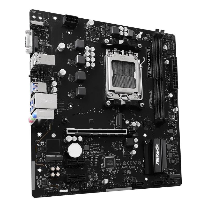Asrock a620am-hvs - motherboard - micro atx - socket am5 - amd a620a chipsatz - usb 3.2 gen 1, usb-c 3.2 gen 1 - gigabit