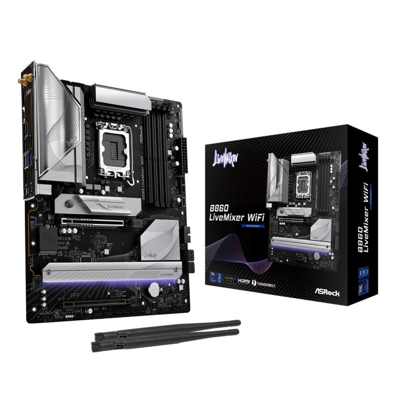 Asrock b860 livemixer wifi - motherboard - atx - lga1851-sockel - b860 chipsatz - usb4, usb 3.2 gen 1, usb-c 3.2 gen 1 -
