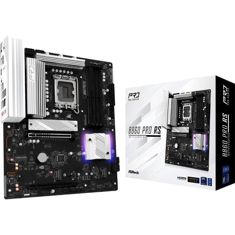 Asrock b860 pro rs - motherboard - atx - lga1851-sockel - b860 chipsatz - usb-c 3.2 gen 2x2, usb-c 3.2 gen2, usb 3.2 gen