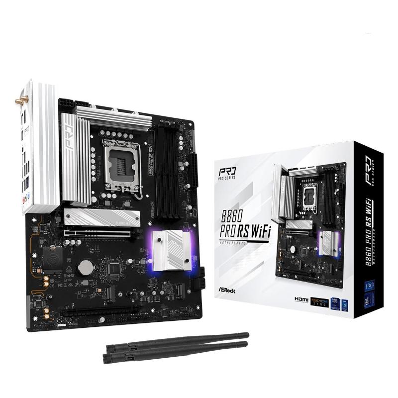 Asrock b860 pro rs wifi - motherboard - atx - lga1851-sockel - b860 chipsatz - usb-c gen 2x2, usb-c 3.2 gen 1, usb 3.2 g