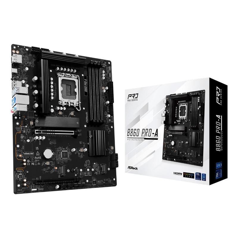 Asrock b860 pro-a - motherboard - atx - lga1851-sockel - b860 chipsatz - usb-c 3.2 gen 2x2, usb-c 3.2 gen2, usb 3.2 gen