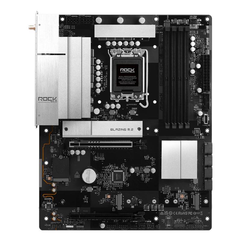 Asrock b860 rock wifi 7 - motherboard - atx - lga1851 sockel - b860 chipsatz - usb 3.2 gen 1, usb-c 3.2 gen 1 - 2.5 giga