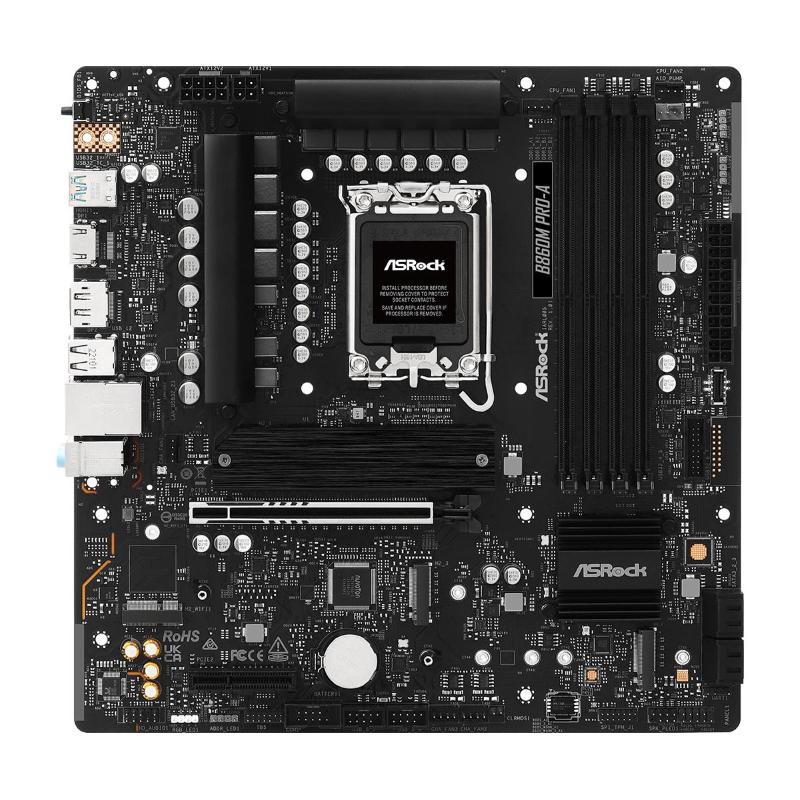 Asrock b860m pro-a - motherboard - micro atx - lga1851-sockel - b860 chipsatz - usb-c 3.2 gen 2x2, usb-c 3.2 gen2, usb 3