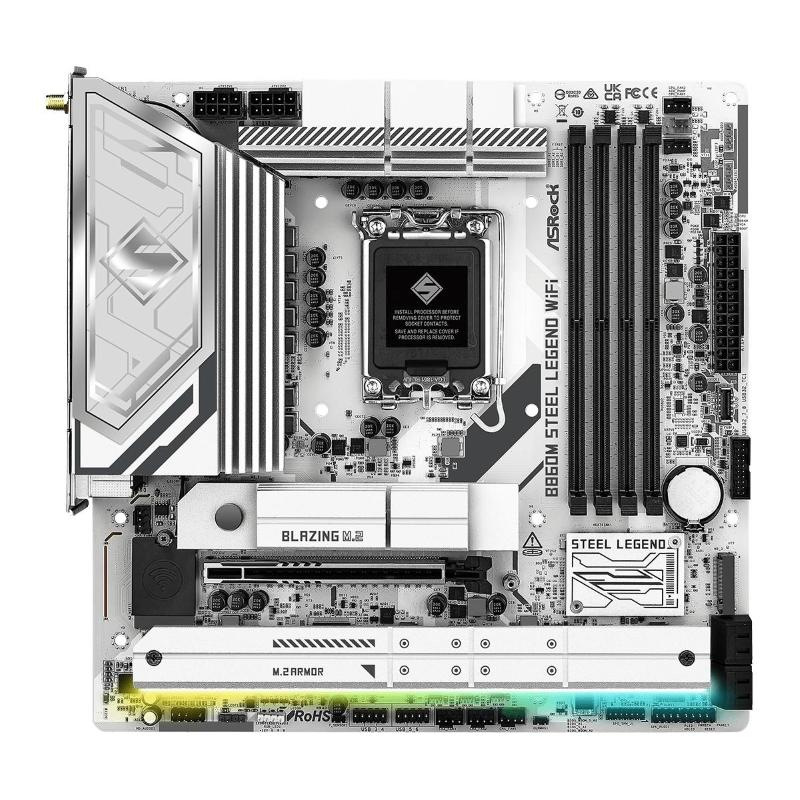Asrock b860m steel legend wifi - motherboard - micro atx - lga1851-sockel - b860 chipsatz - usb4, usb-c 3.2 gen2, usb 3.