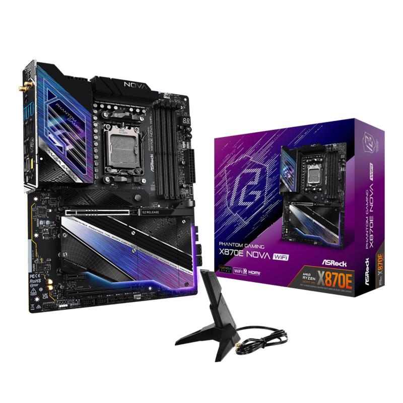 Asrock phantom gaming x870e nova wifi - motherboard - atx - socket am5 - amd x870e chipsatz - usb4, usb 3.2 gen 1, usb 3