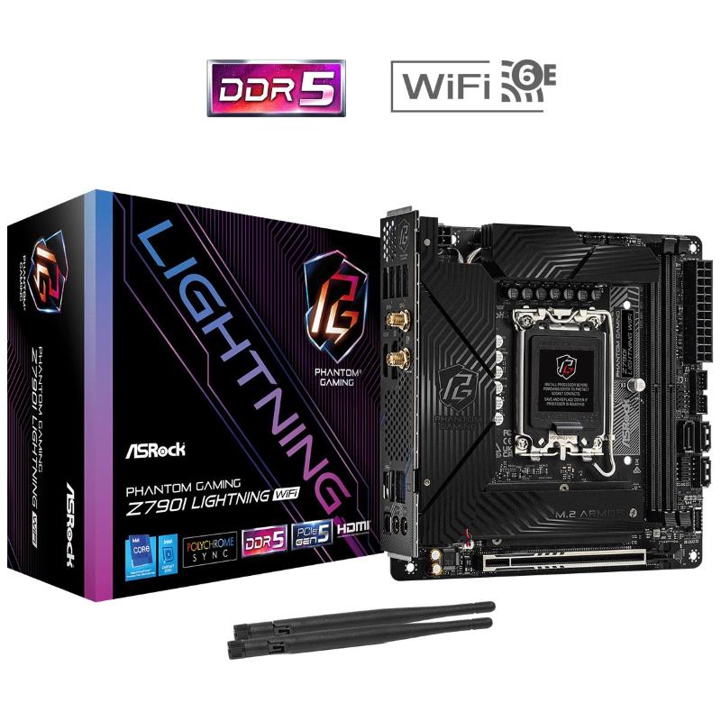 Asrock phantom gaming z790i lightning wifi - motherboard - mini-itx - lga1700-sockel - z790 chipsatz - usb 3.2 gen 1, us