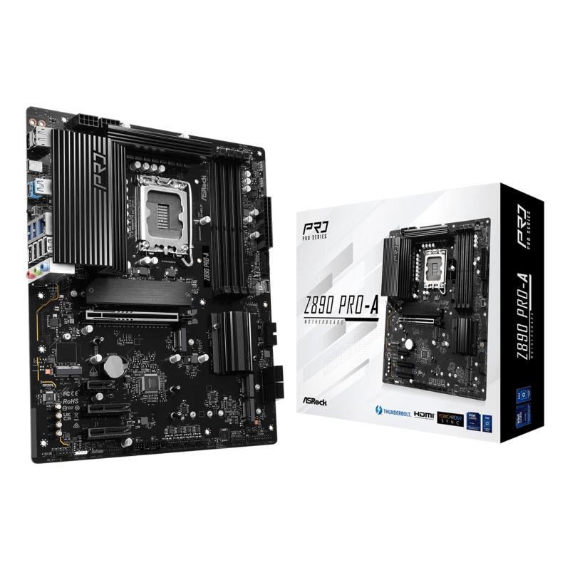 Asrock z890 pro-a - motherboard - atx - lga1851-sockel - z890 chipsatz - usb4, usb-c 3.2 gen 2x2, usb 3.2 gen 1, usb 3.2