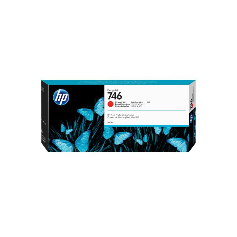 Hpi cartuccia hp 746 p2v81a rosso cromatico 300ml per designjet z6z,z6dr,z9+,z9+dr