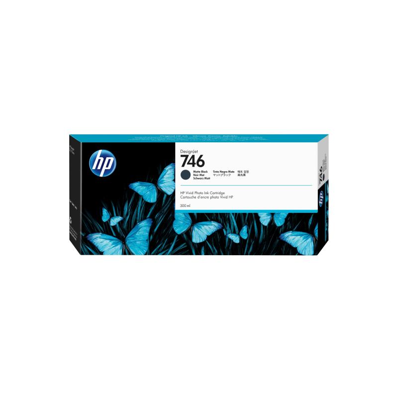 Hpi cartuccia hp 746 p2v83a nero opaco 300ml per designjet z6z,z6dr,z9+,z9+dr