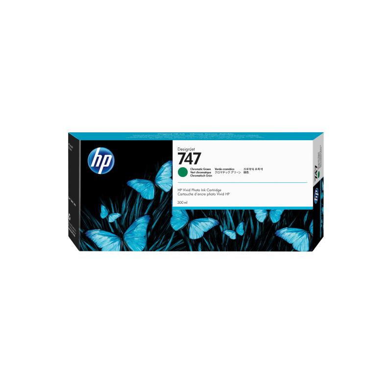 Hpi cartuccia hp 747 p2v84a verde cromatico 300ml per designjet z6z,z6dr,z9+,z9+dr
