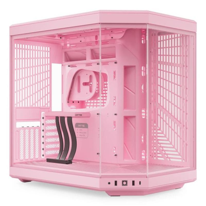 Hyte y70 strawberry milk case midi tower vetro temperato no-power e-atx/atx/matx/mini-itx