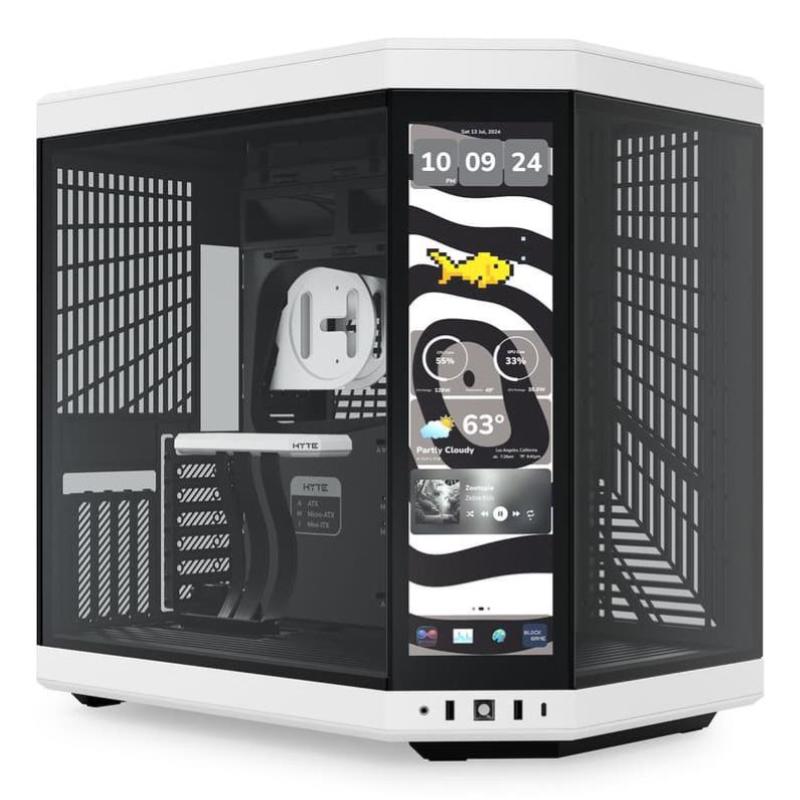 Hyte y70 touch infinite panda case midi tower display ips touch 2.5k vetro temperato no-power e-atx/atx/matx/mini-itx