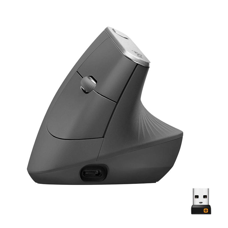 Logitech Nero, Argento Mx Mouse Verticale Wireless Ergonomico Professionale Wifi Senza Fili - Immagine 19