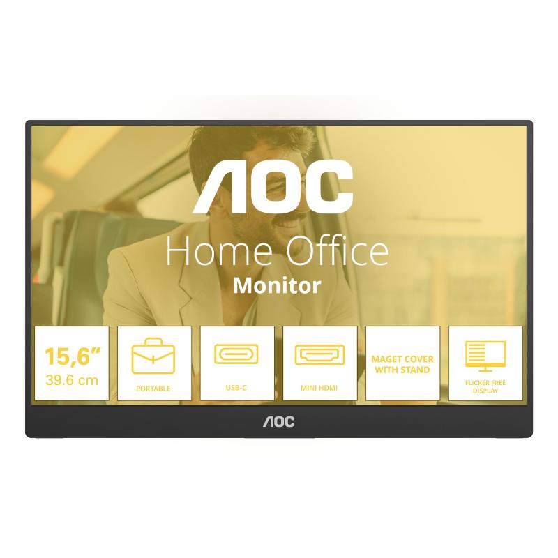 Aoc 16T20E2 Monitor PC 15,6" Full HD IPS 60 Hz (Nero)