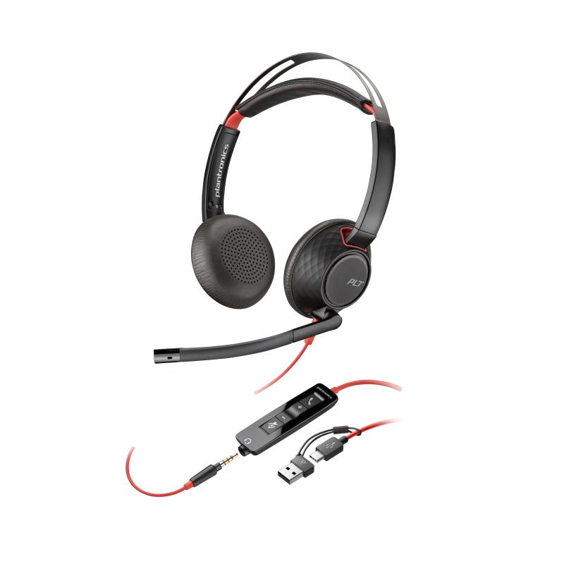 Poly Cuffie stereo Blackwire 5220 con connettore USB-C + spina da 3,5 mm + - Immagine 4