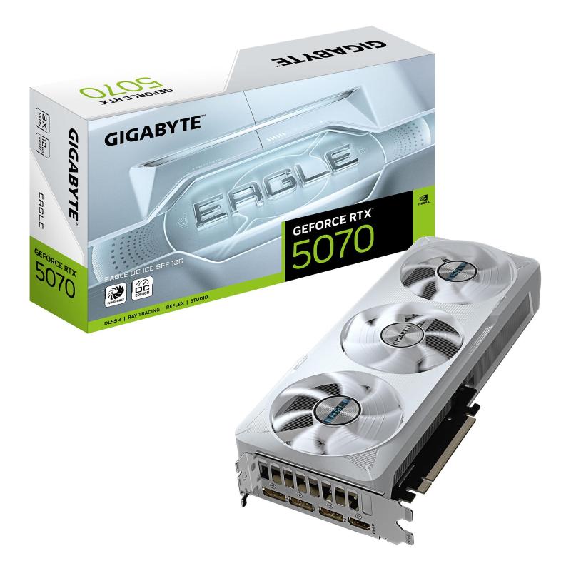 Gigabyte geforce rtx 5070 eagle oc ice sff 12g scheda grafica - 12gb gddr7, 192 bit, pci-e 5.0, 2587 mhz core clock, 3 x dp