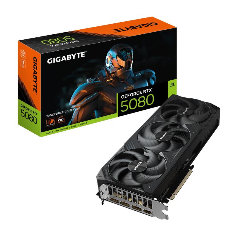 Gigabyte geforce rtx 5080 windforce oc sff 16g scheda grafica - 16 gb gddr7, 256 bit, pci-e 5.0, 2670mhz frequenza base, 3 x dp