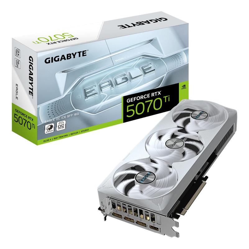 Gigabyte geforce rtx 5070 ti eagle oc ice sff 16g scheda grafica - 16gb gddr7, 256 bit, pci-e 5.0, 2542 mhz core clock, 3 x dp