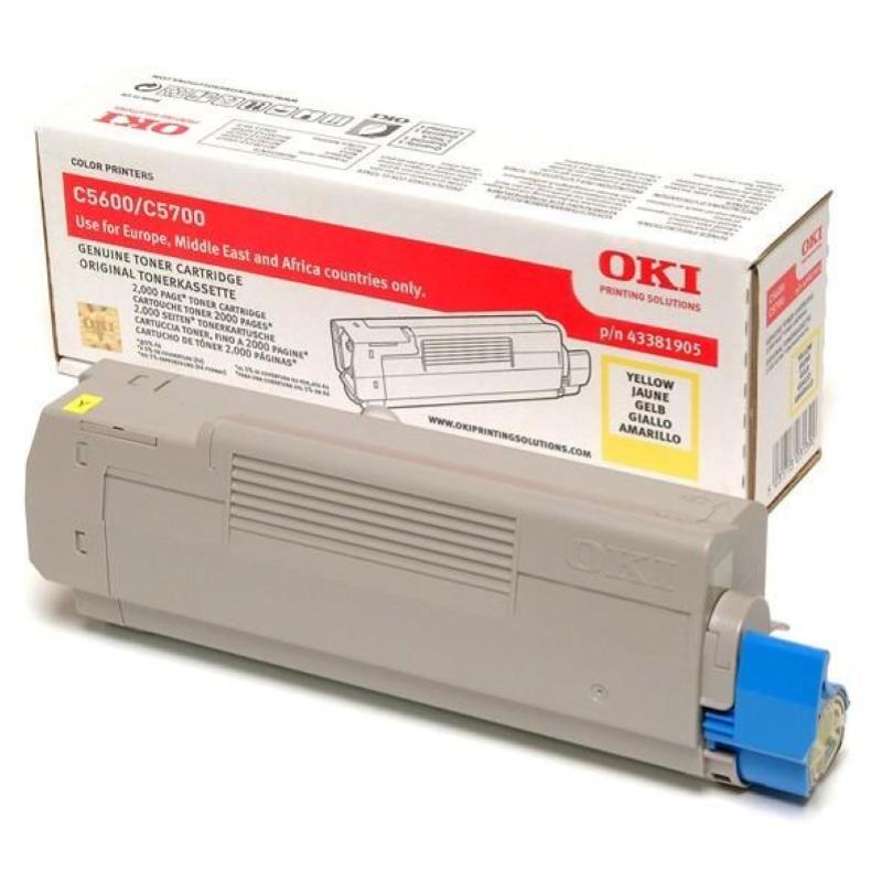 Oki 43381905 cartuccia toner 1 pz originale giallo