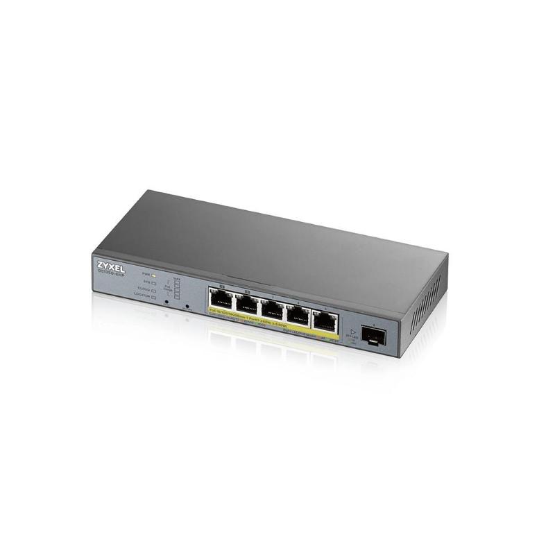 Zyxel gs1350-6hp-eu0101f switch di rete gestito l2 gigabit ethernet (10/100/1000) supporto power over ethernet (poe) grigio