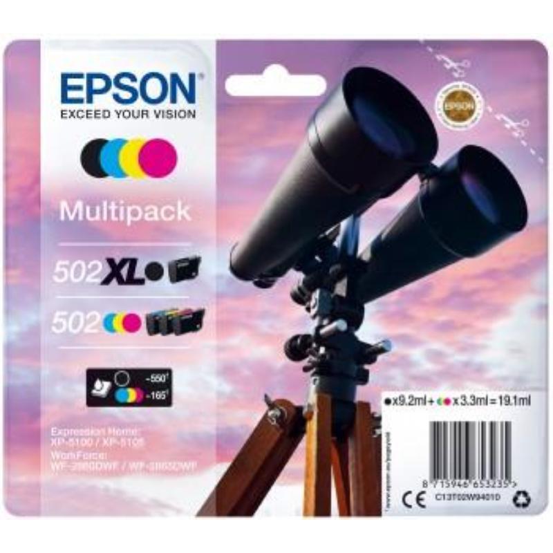 Epson 502 xl cartuccia d\`inchiostro 4 pz originale resa elevata (xl) nero, blu, magenta, giallo