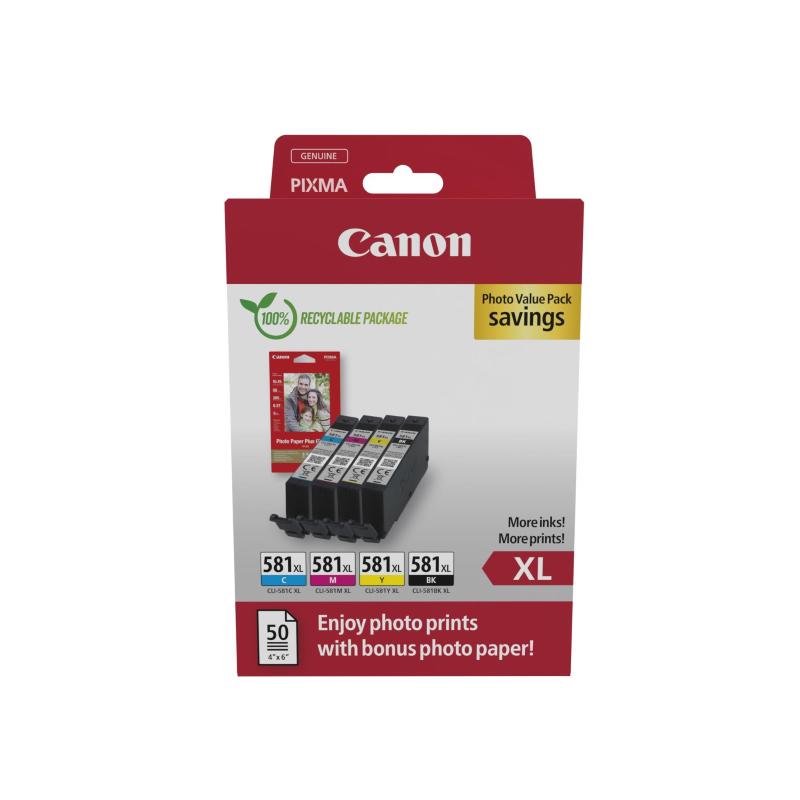 Canon 2052c006 cartuccia d\`inchiostro 4 pz originale resa elevata (xl) nero, ciano, magenta, giallo