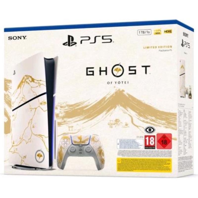 Sony ps5 slim white 1tb ghost of yotei gold limited edition