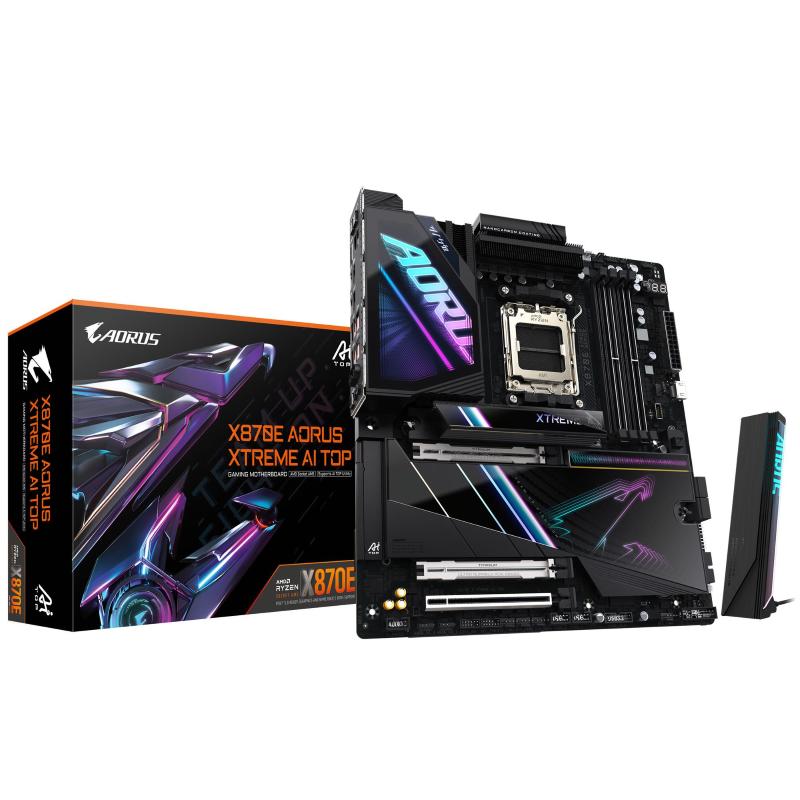 Gigabyte x870e aorus xtreme ai top scheda madre - supporta cpu amd ryzen serie 9000, vrm a 18+2+2 fasi, fino a 8800 mhz ddr5