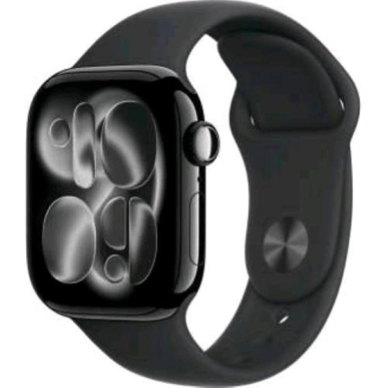 Apple watch series 11 gps 42mm cassa alluminio jet black con sport band nero - m/l europa
