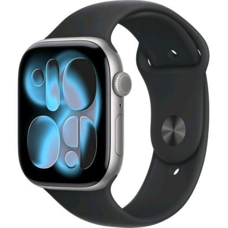 Apple watch series 11 gps 46mm cassa alluminio grigio siderale con sport band nero - s/m europa