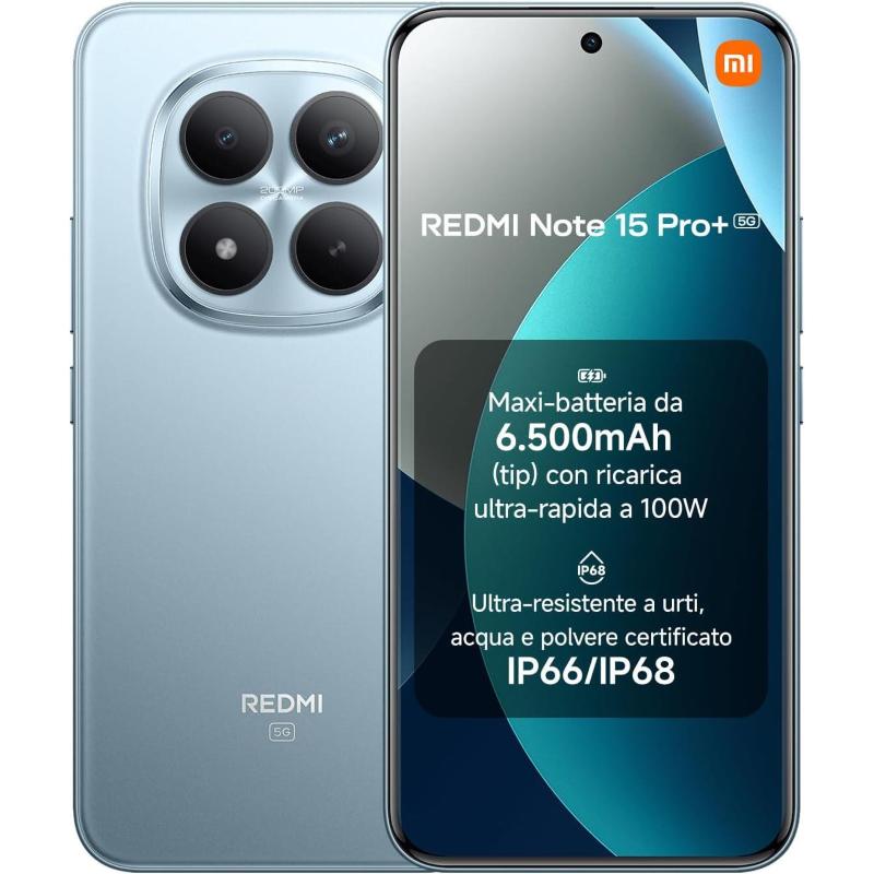 Xiaomi redmi note 15 pro plus 5g 12/512gb glacier blue dual sim - (garanzia europa - no brand)