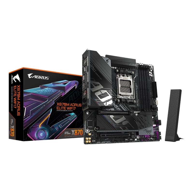 Gigabyte x870m aorus elite wifi7 scheda madre - supporta cpu amd ryzen 9000, vrm digitale a 14+2+2 fasi, fino a 8200 mhz ddr5