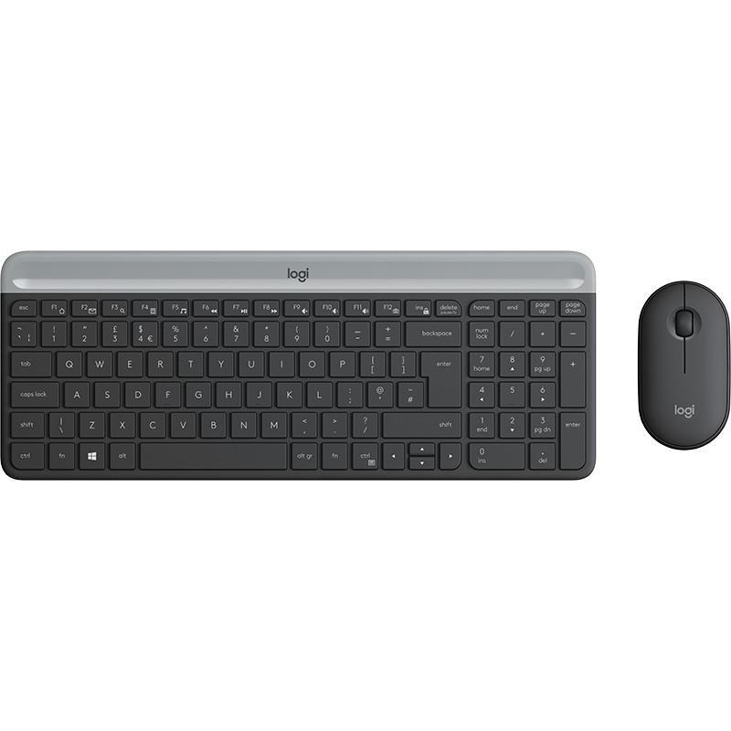 Logitech mk470 tastiera mouse incluso rf wireless qwerty ceco grafite