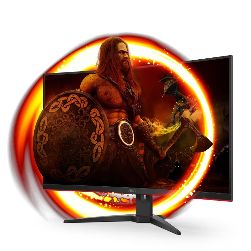 Aoc g2 c32g2ze/bk monitor pc 80 cm (31.5\) 1920 x 1080 pixel full hd led nero, rosso