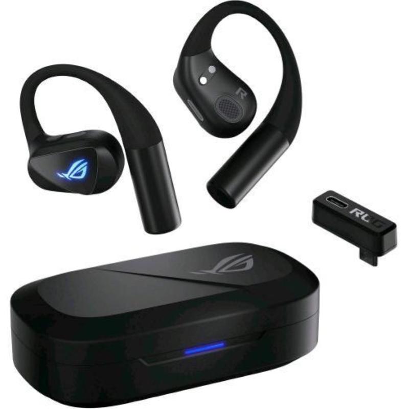 Asus rog cetra open auricolari gaming wireless cancellazione del rumore ia driver in carbonio da 14,2mm nero