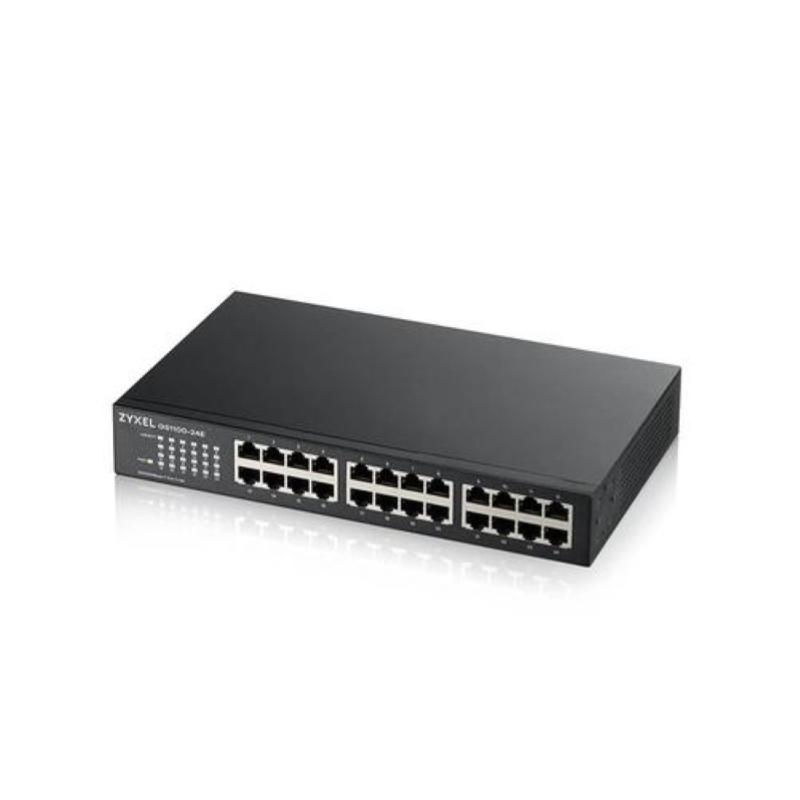 Zyxel switch unmanaged 24 porte gigabit, design senza ventole, desktop/rack