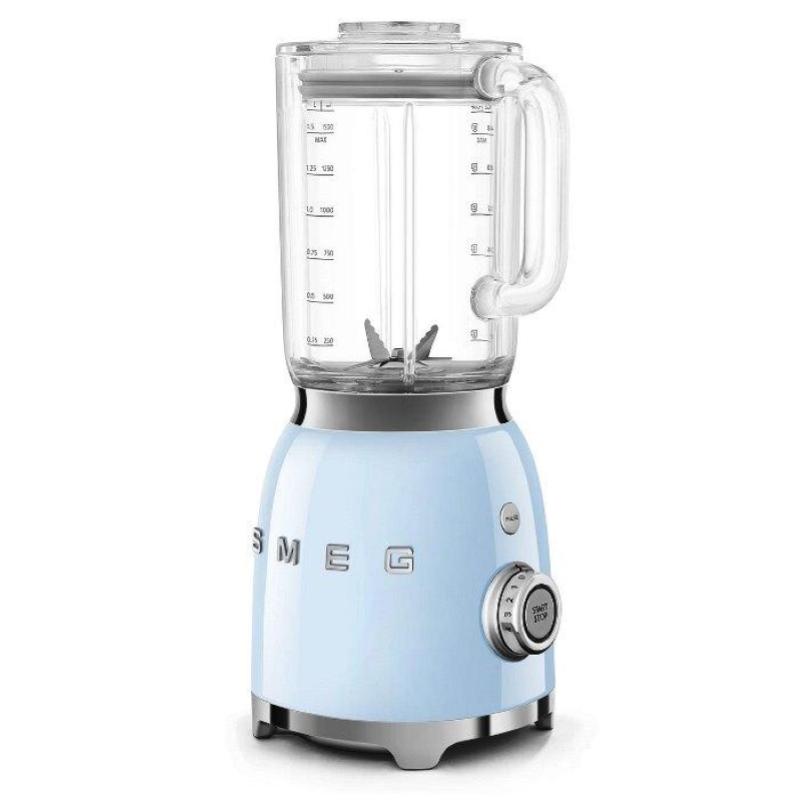 FRULLATORE SMEG BLF03PBEU, Potenza 800 W, Caraffa da 1.5 l, 4 velocità, Plastica, Acciaio inox, AZZURRO