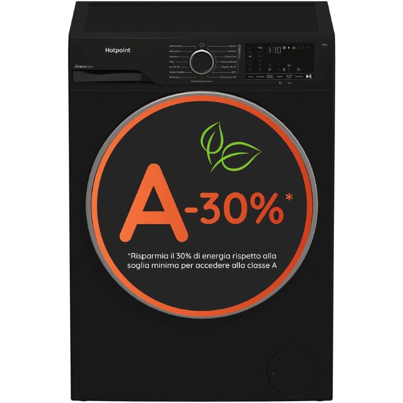 Hotpoint Ariston HB 103B CARE IT lavatrice 10kg, classe A -30%, 1400 giri Nero - Immagine 3