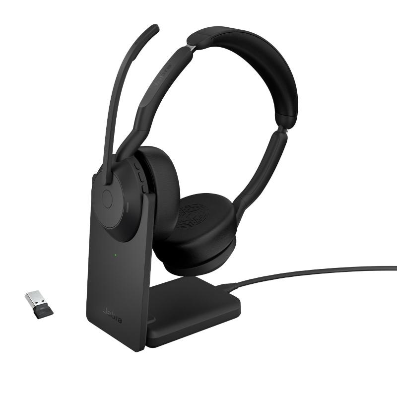 Jabra Nero Cuffie Evolve2 55 Bluetooth Con Cancellazione Rumore Per Ufficio - Immagine 3