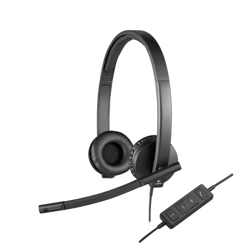 Logitech Nero H570e Cuffie On Ear Via Cavo Stereo Riduzione Del Rumore Del Microfono, Eliminazione Del Rumore Regolazione Del Volume, Muto Computer - Immagine 9