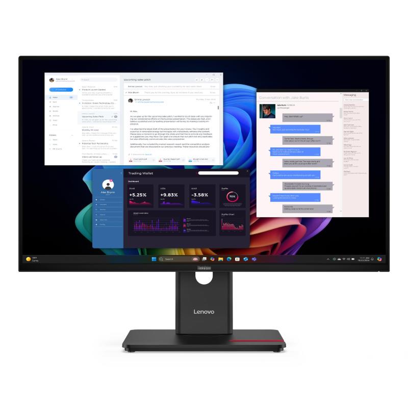 Lenovo T27UD-40 64AFGAT2EU 27 Pivot IPS/UHD/HDMI Monitor PC 27" 4K Ultra HD IPS 60 Hz (Nero)