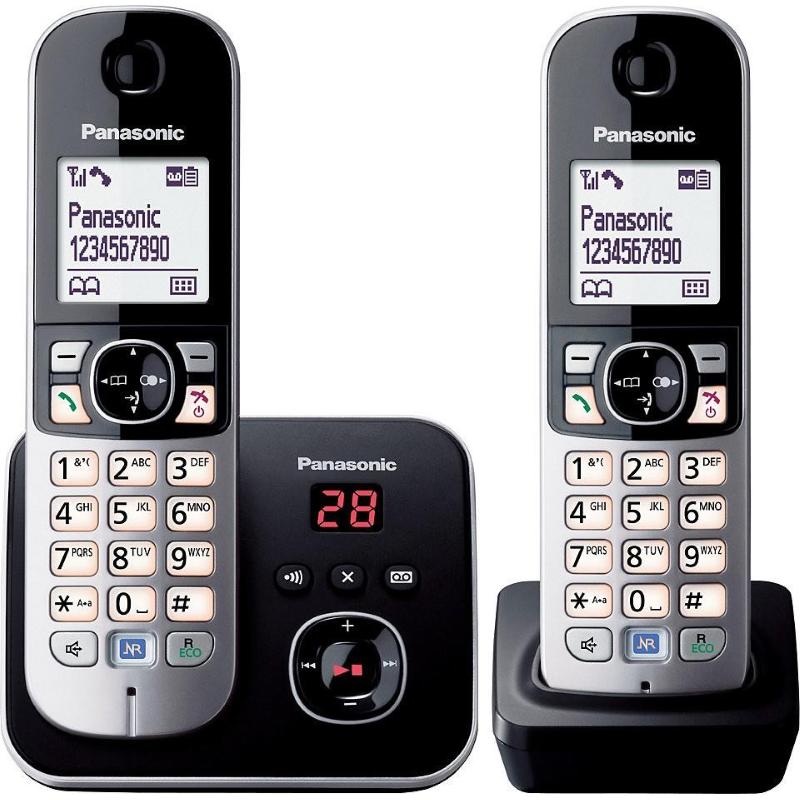 Panasonic kx-tg6822gb telefono telefono dect identificatore di chiamata nero, argento
