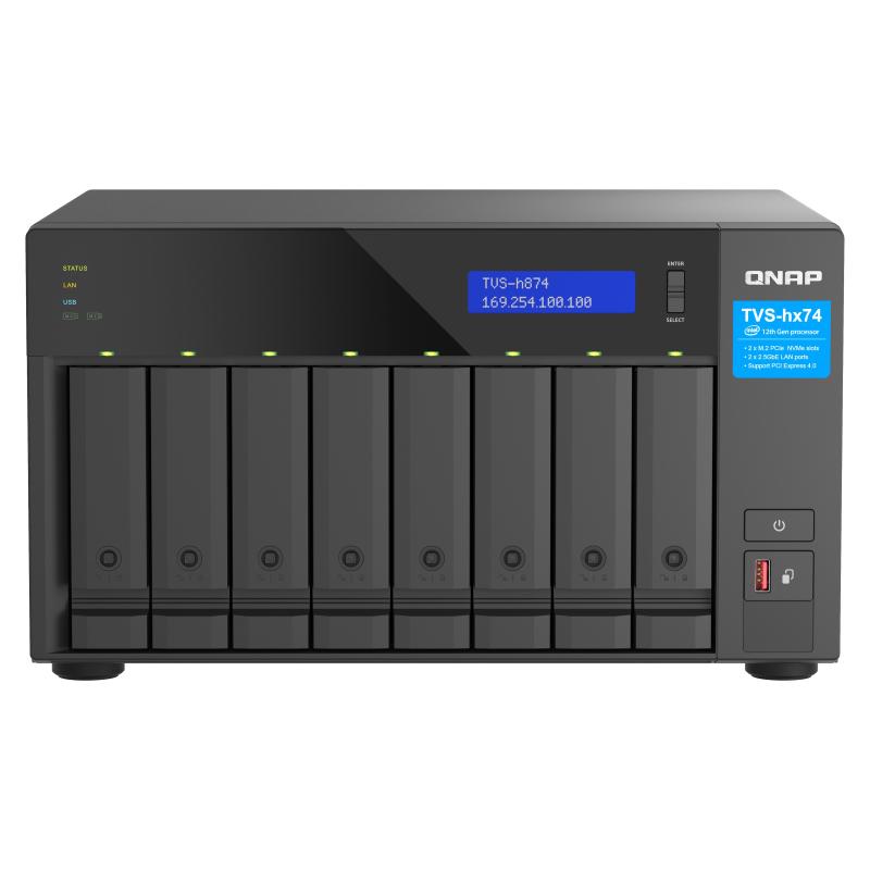 Qnap tvs-h874 nas tower collegamento ethernet lan nero i5-12400