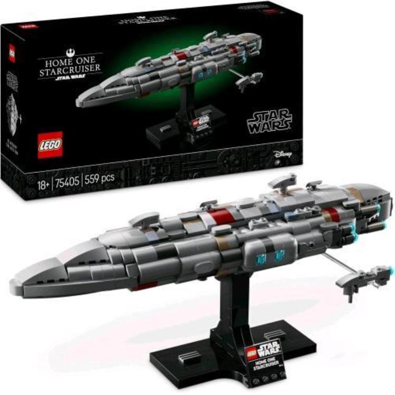 Lego star wars starcruiser home one modellino di astronave da costruire con fregata medica nebulon b