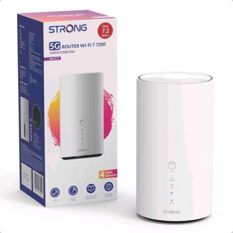 Strong 5GROUTERBE7200 Router Wi-Fi 7 7200 Mbps 2 Porte (Bianco)