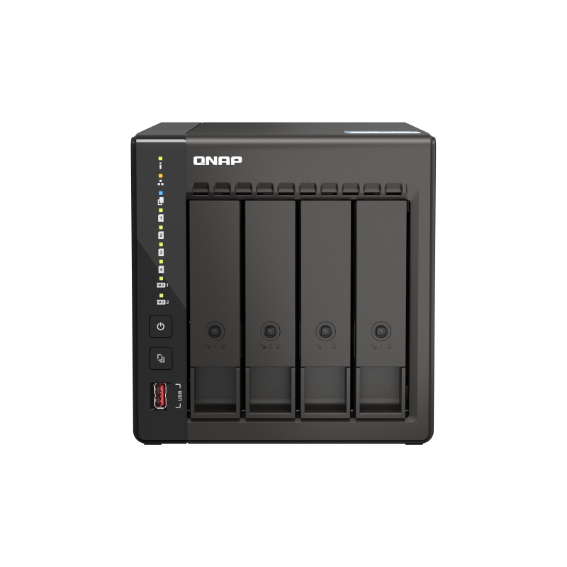 Qnap ts-453e nas tower collegamento ethernet lan nero j6412